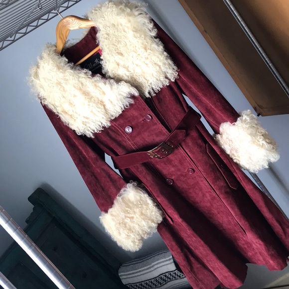 country Pacer Jackets & Blazers - Vintage Sheep wool leather belter trench coat